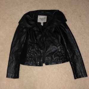 Black leather jacket